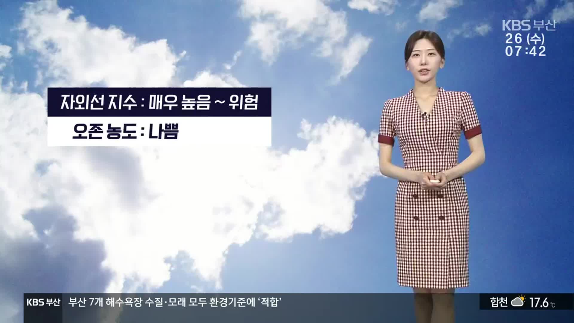 [날씨] 부산 자외선·오존 주의…어제와 비슷한 더위