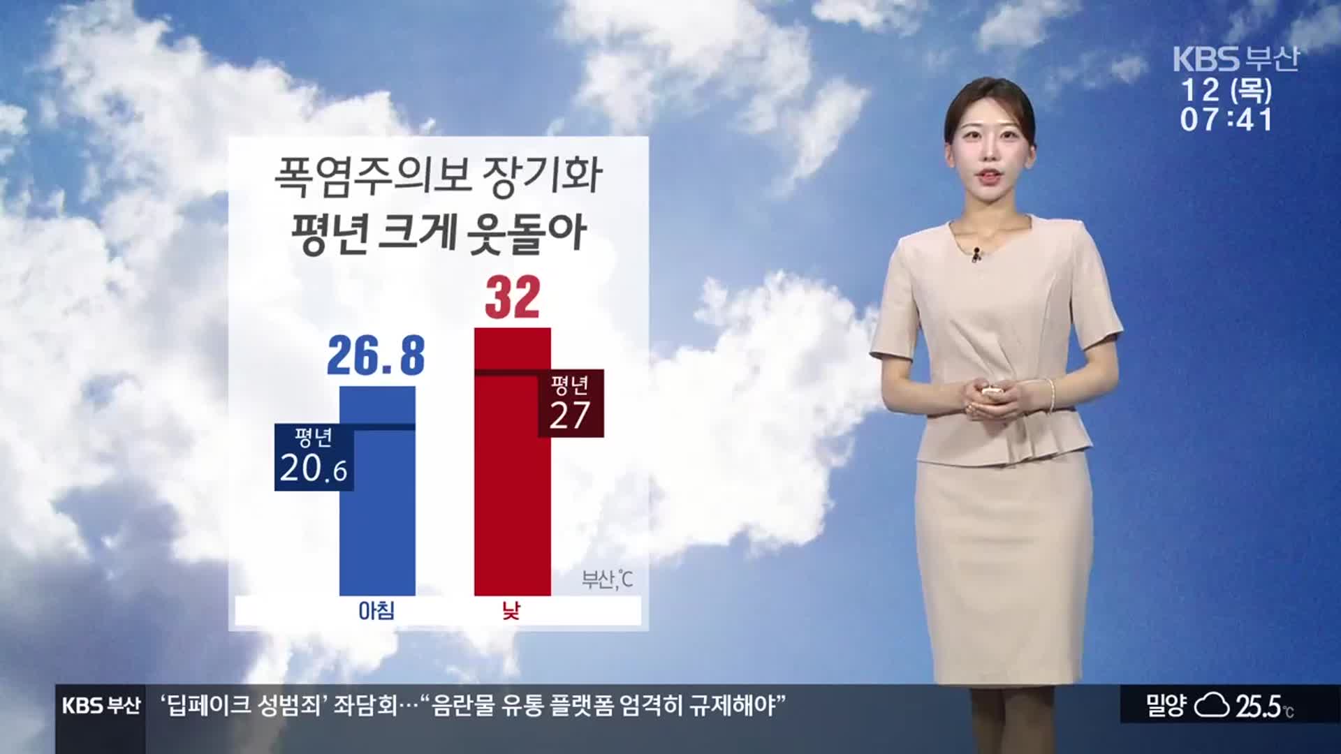 [날씨] 부산 폭염주의보 장기화…저녁까지 비소식