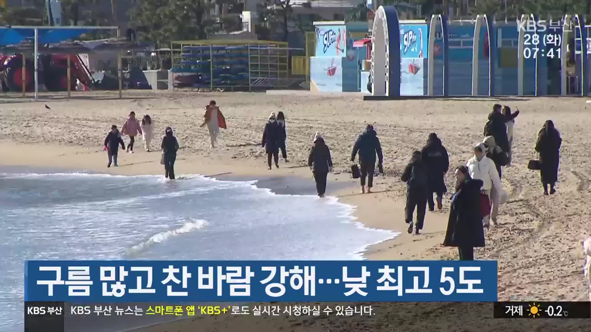 부산 구름 많고 찬 바람 강해…낮 최고 5도