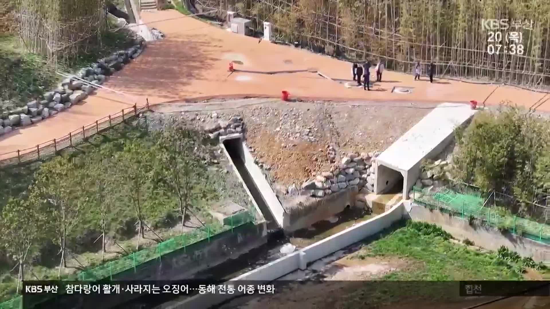 극한호우에 토사 유실…수목원 침하 우려