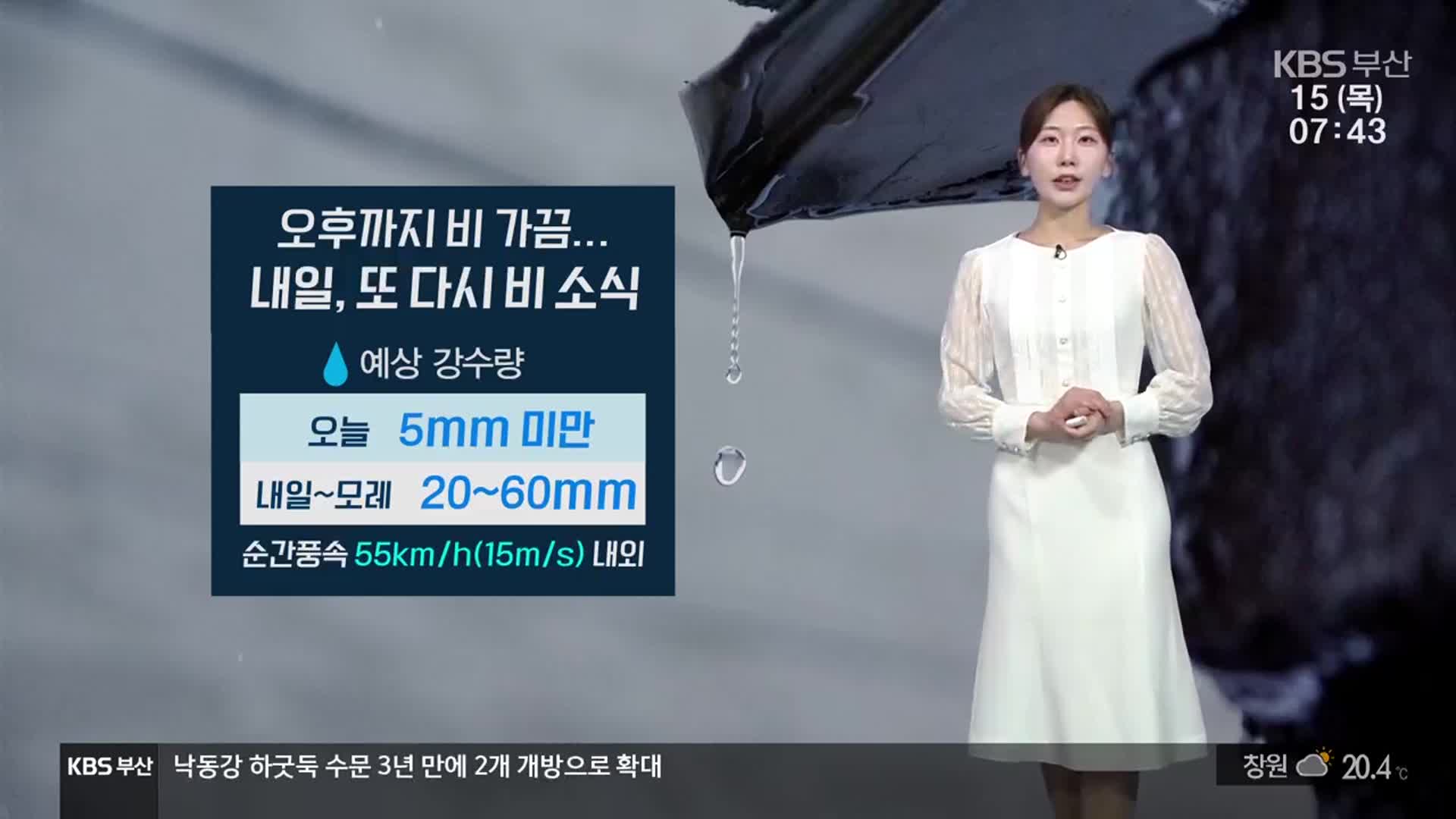 [날씨] 부산 오후까지 5mm 미만 비…낮 최고 19~21도