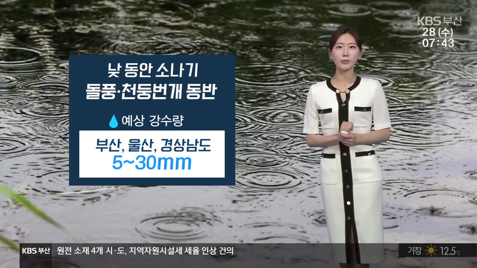 [날씨] 부산 낮 동안 소나기…“작은 우산 챙기세요”