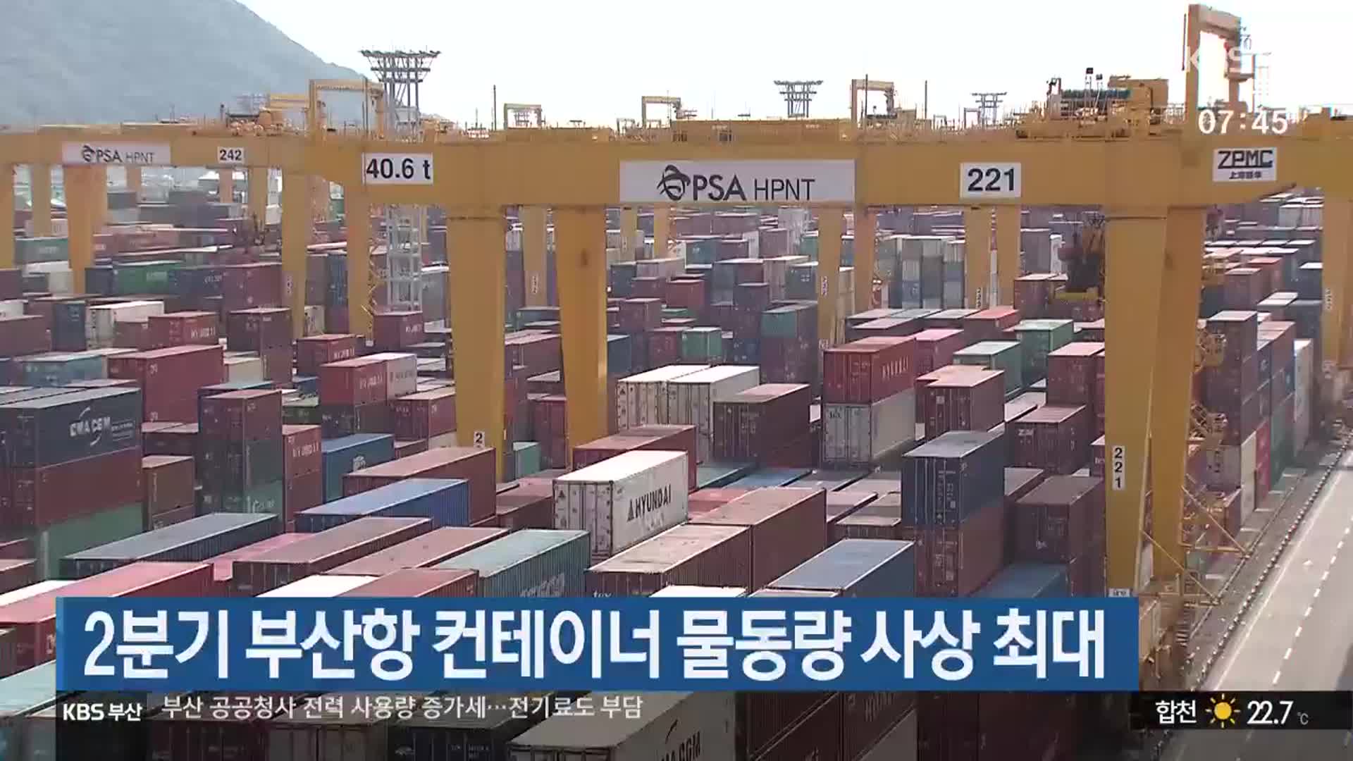 2분기 부산항 컨테이너 물동량 사상 최대