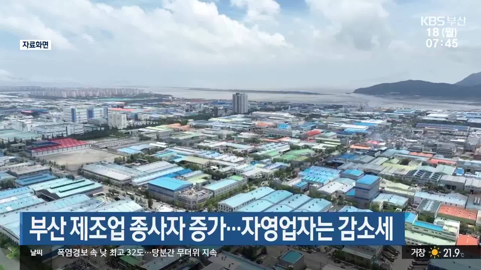 부산 제조업 종사자 증가…자영업자는 감소세