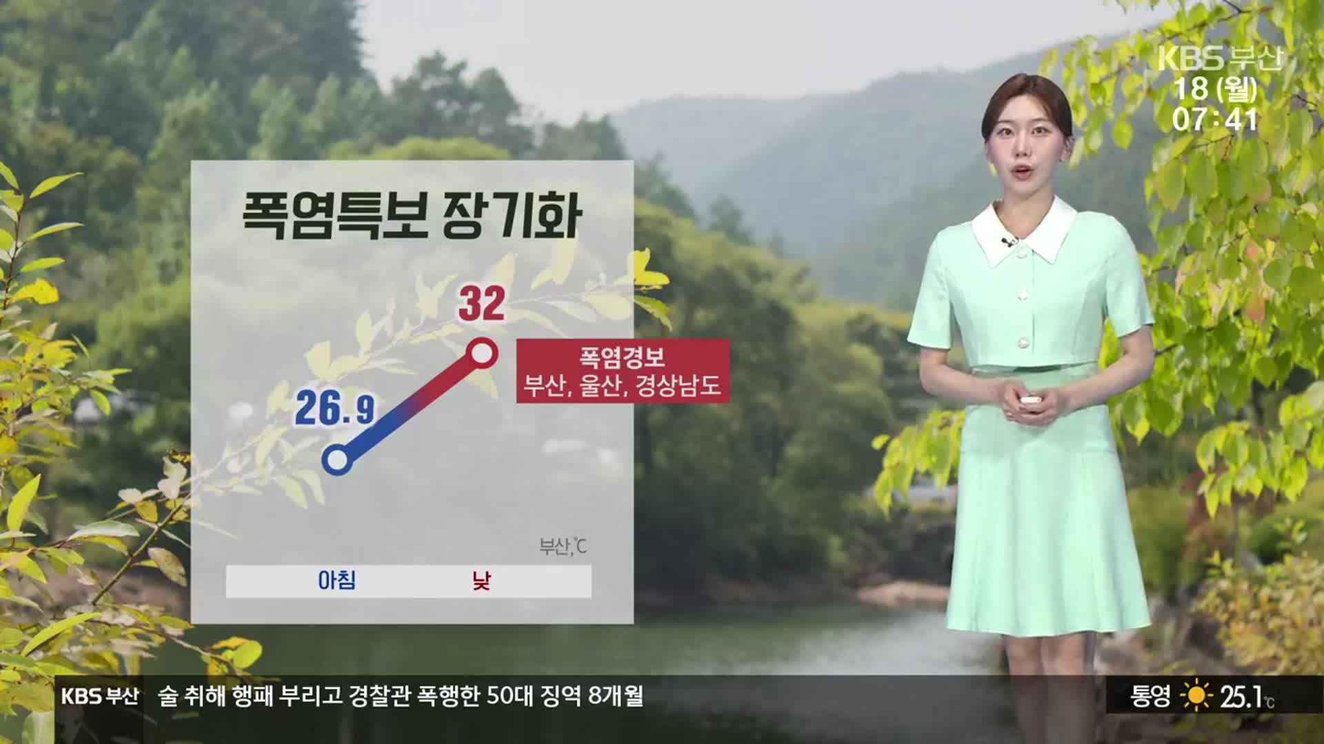 [날씨] 부산 폭염특보 장기화…낮 최고 32도