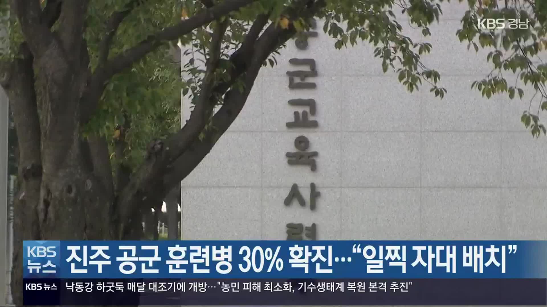 진주 공군 훈련병 30% 확진…“일찍 자대 배치”