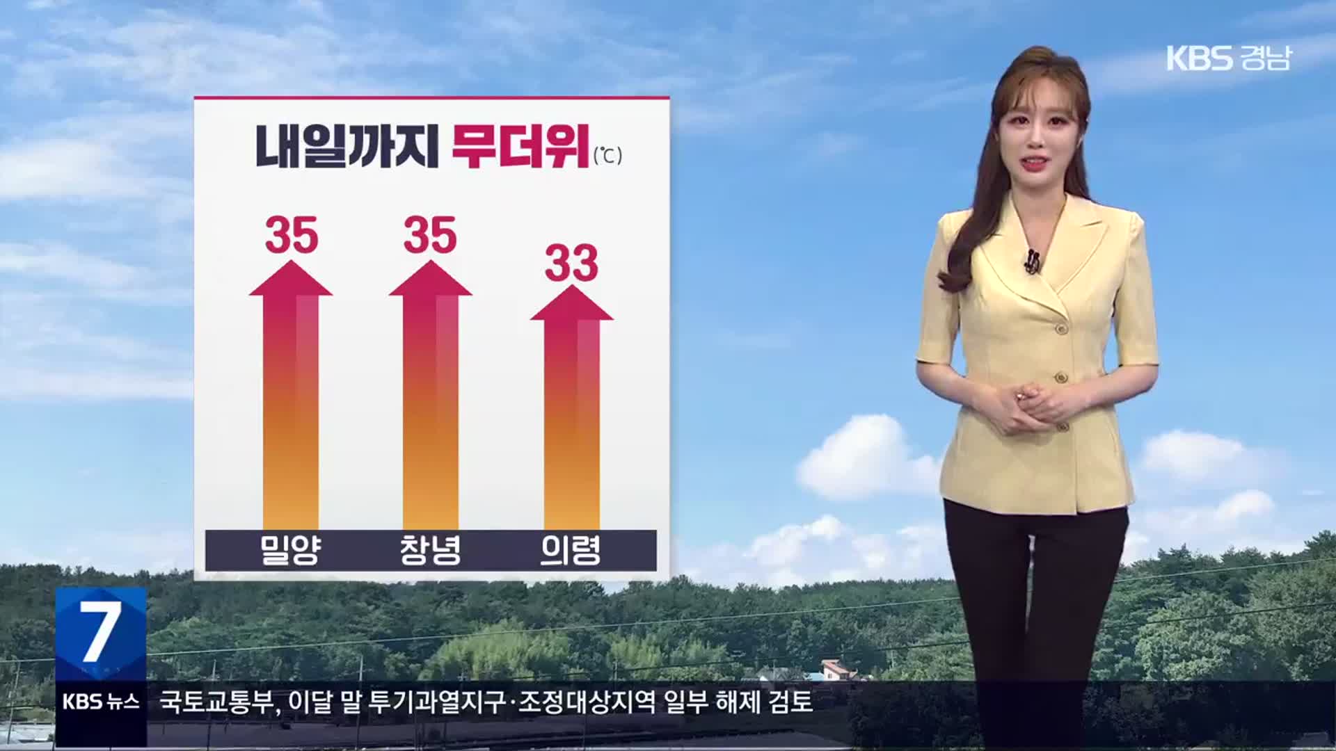 [날씨] 경남 내일까지 무더위…서부내륙, 5~40mm 소나기