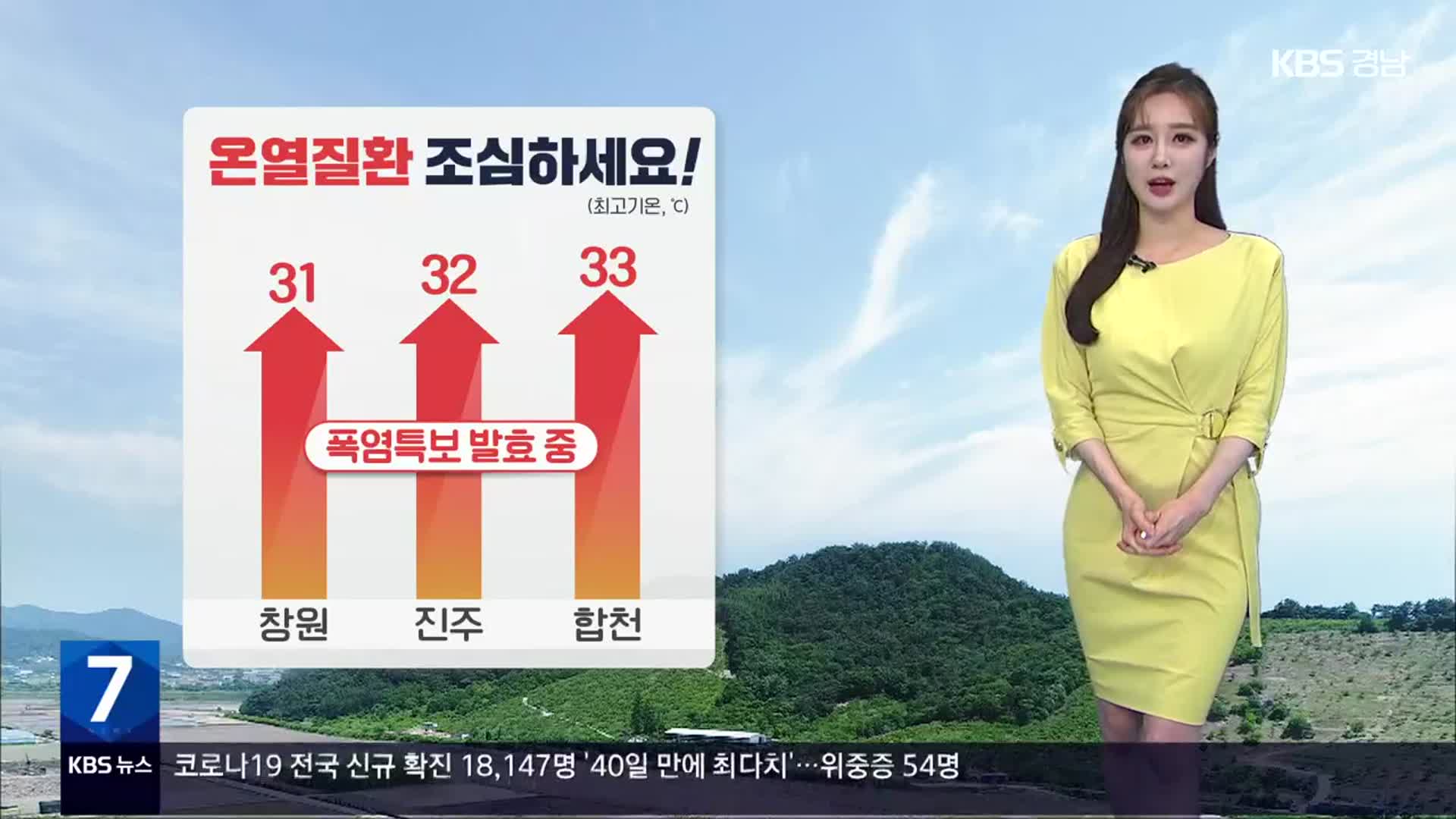 [날씨] 경남 내일도 30도 웃도는 더위…오후 5~40mm 소나기