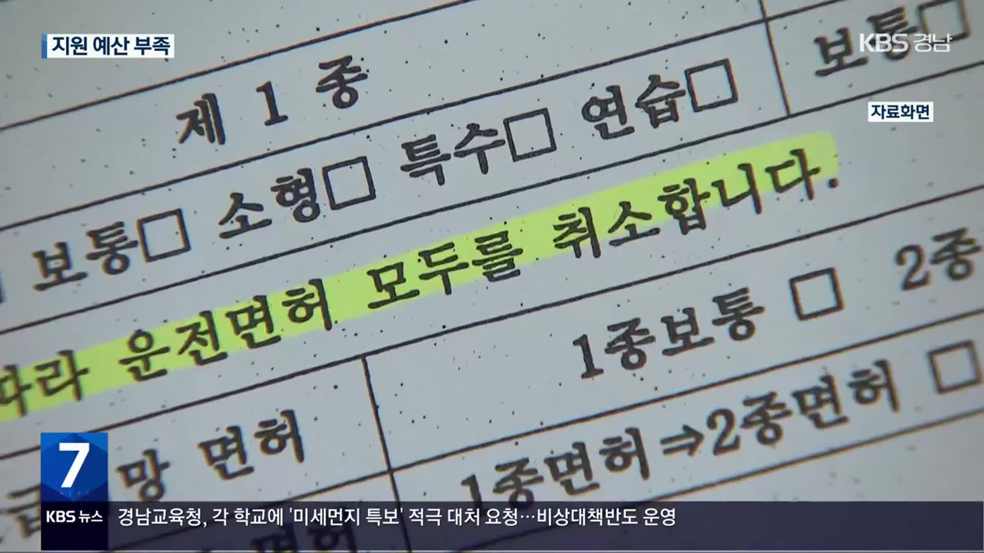 고령 운전자 면허반납 지원 ‘생색만’