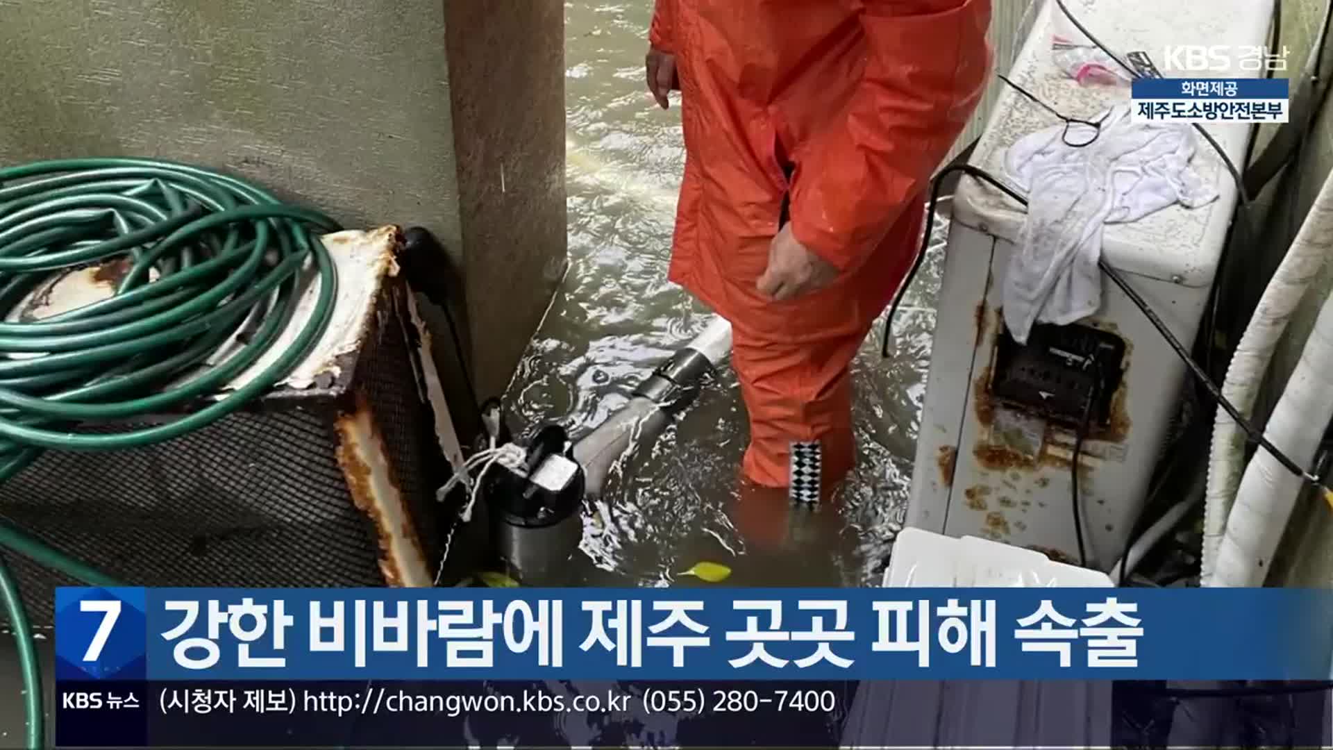 강한 비바람에 제주 곳곳 피해 속출