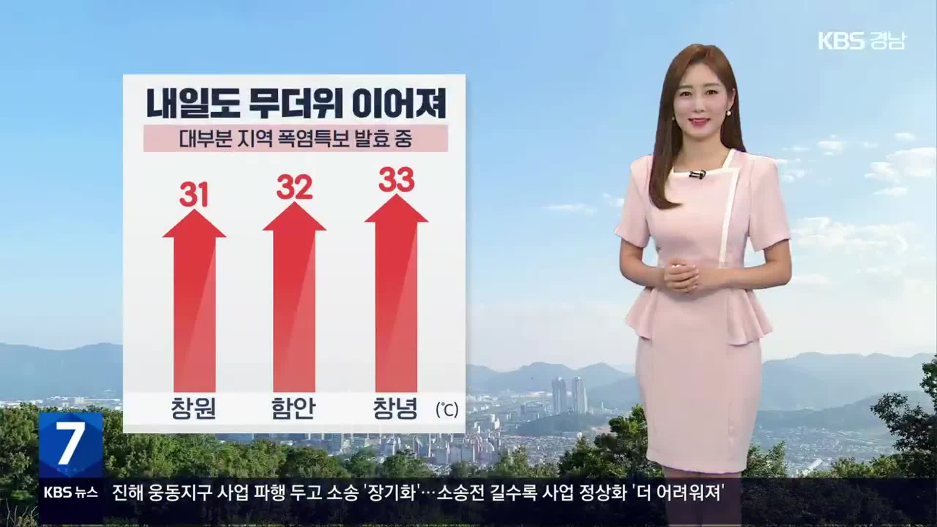 [날씨] 경남 내일도 낮 더위 계속…내륙 중심 곳곳 소나기