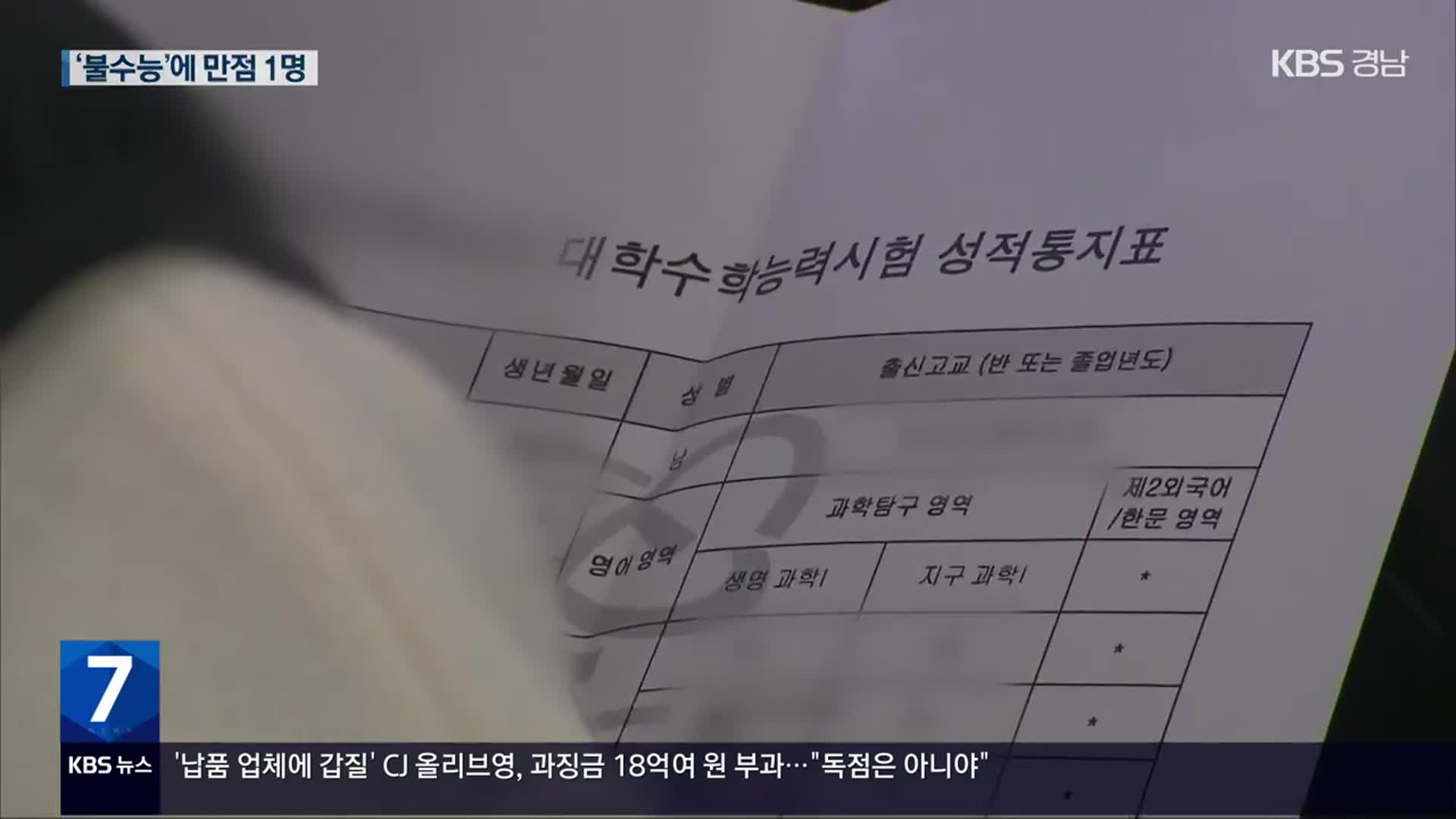 “2024학년도 수능 만점자 1명…국어 표준점수 최고점 150점”