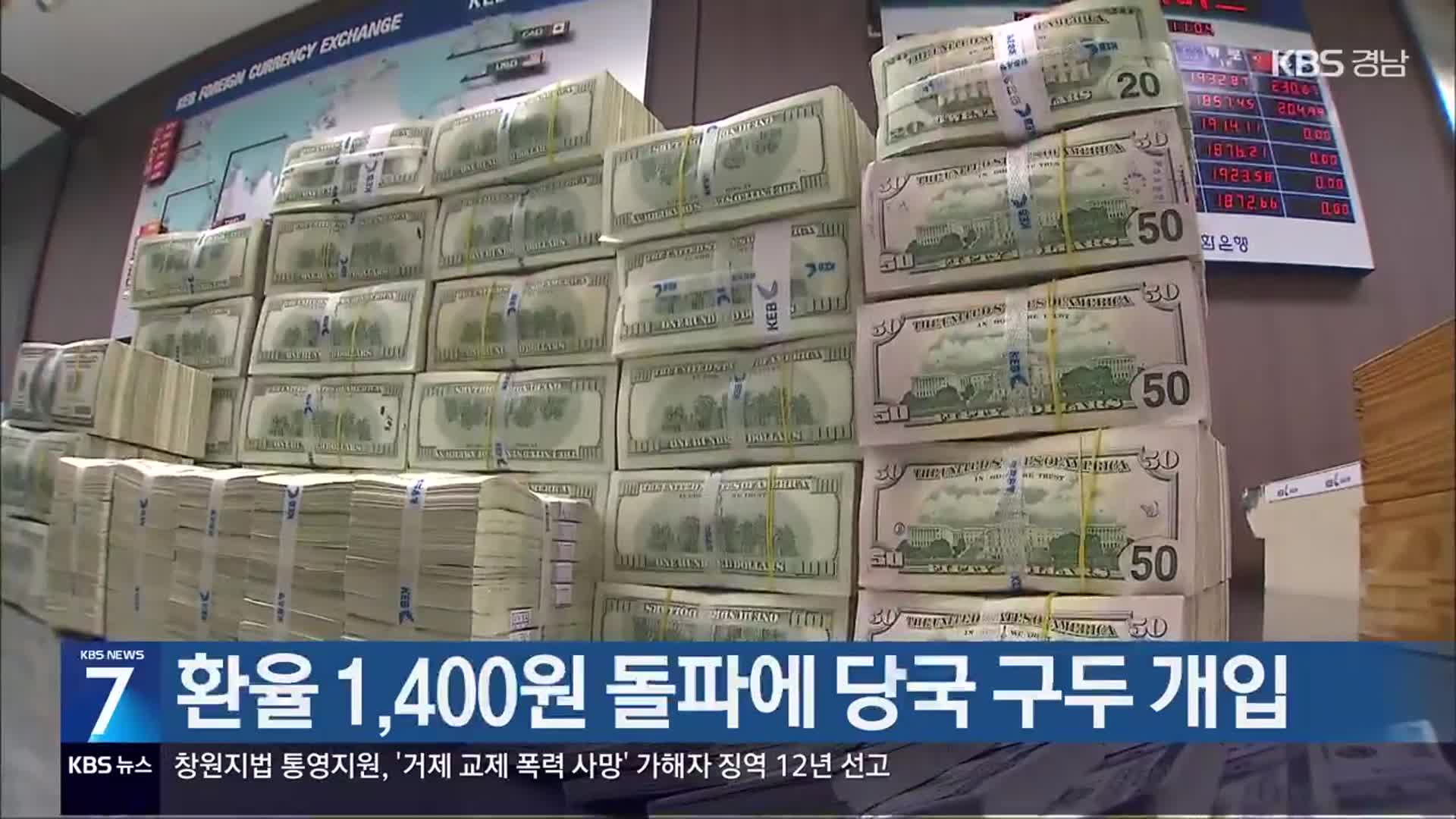 환율 1,400원 돌파에 당국 구두 개입