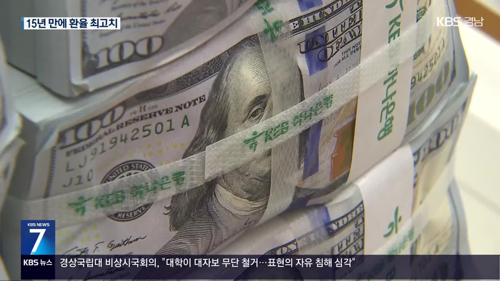 원·달러 환율, 장중 1,460원 돌파…금융위기 이후 처음