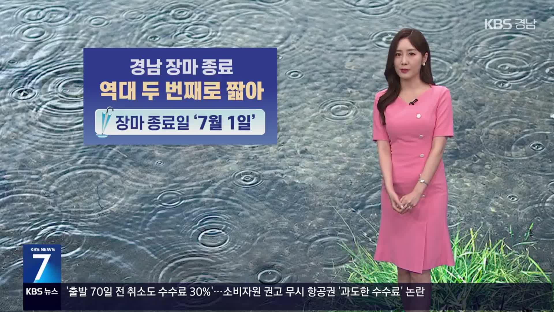 [날씨] 경남 장마 종료…당분간 맑고 폭염 계속