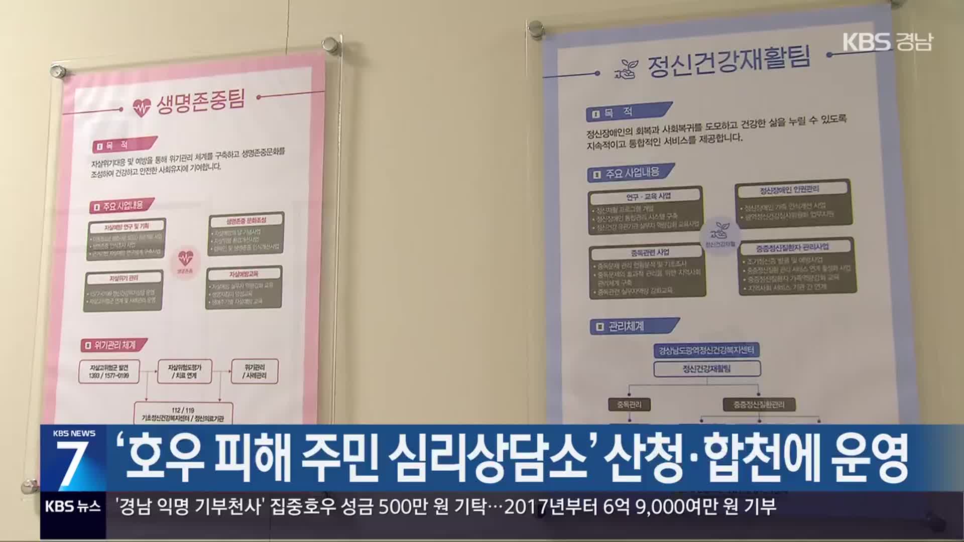 [간추린 경남] ‘호우 피해 주민 심리상담소’ 산청·합천에 운영 외