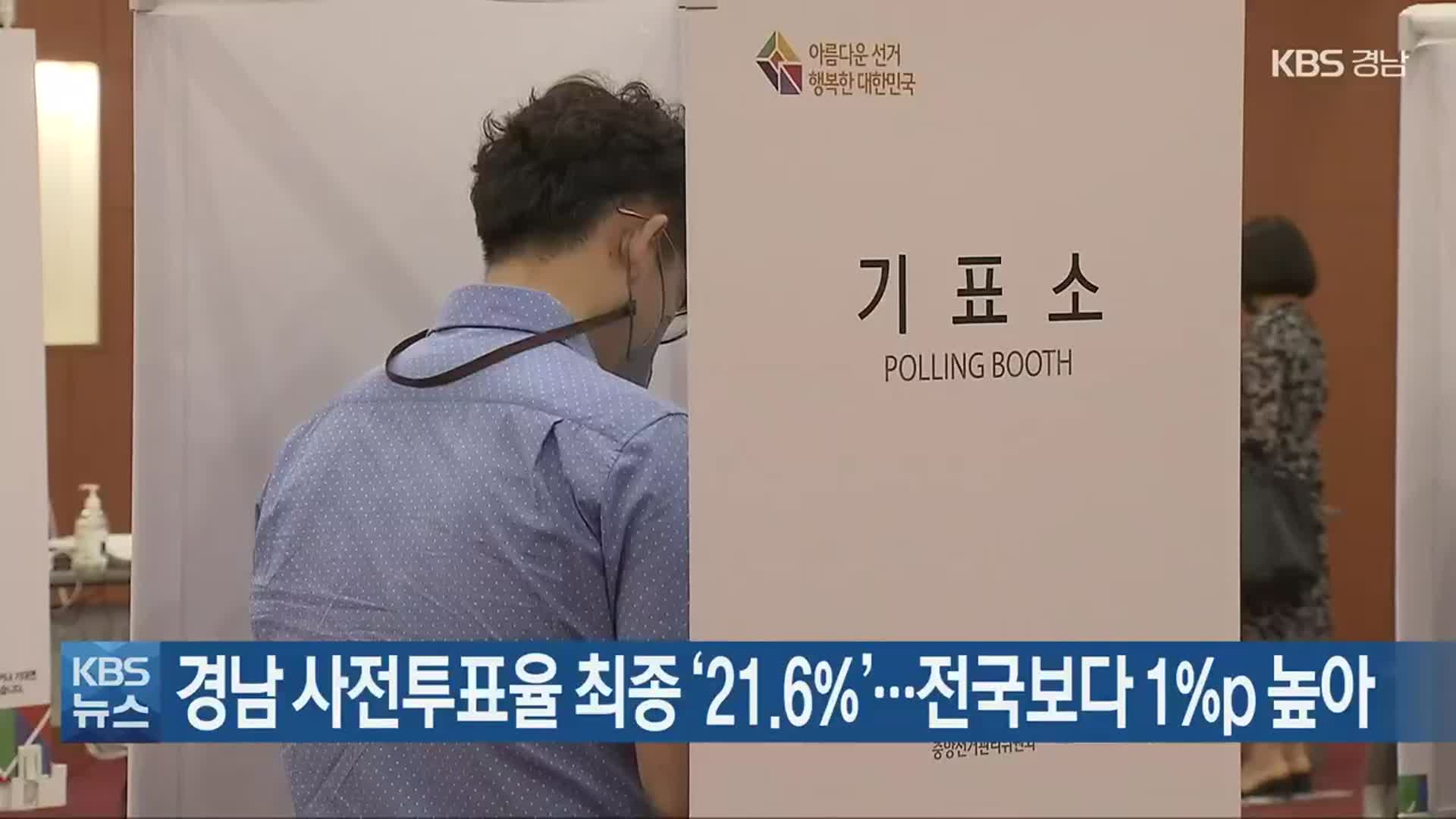 경남 사전투표율 최종 ‘21.6%’…전국보다 1%p 높아