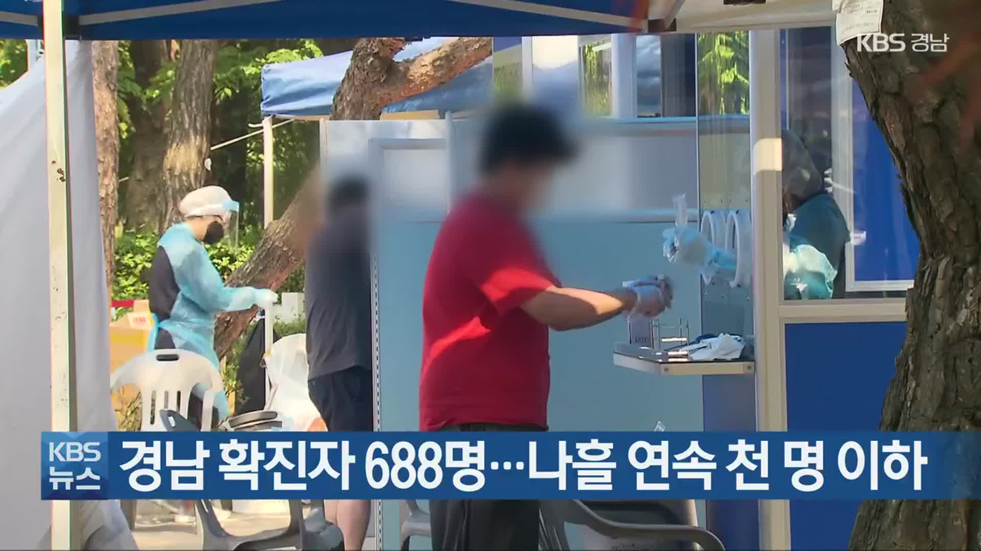 ​경남 확진자 688명…나흘 연속 천 명 이하