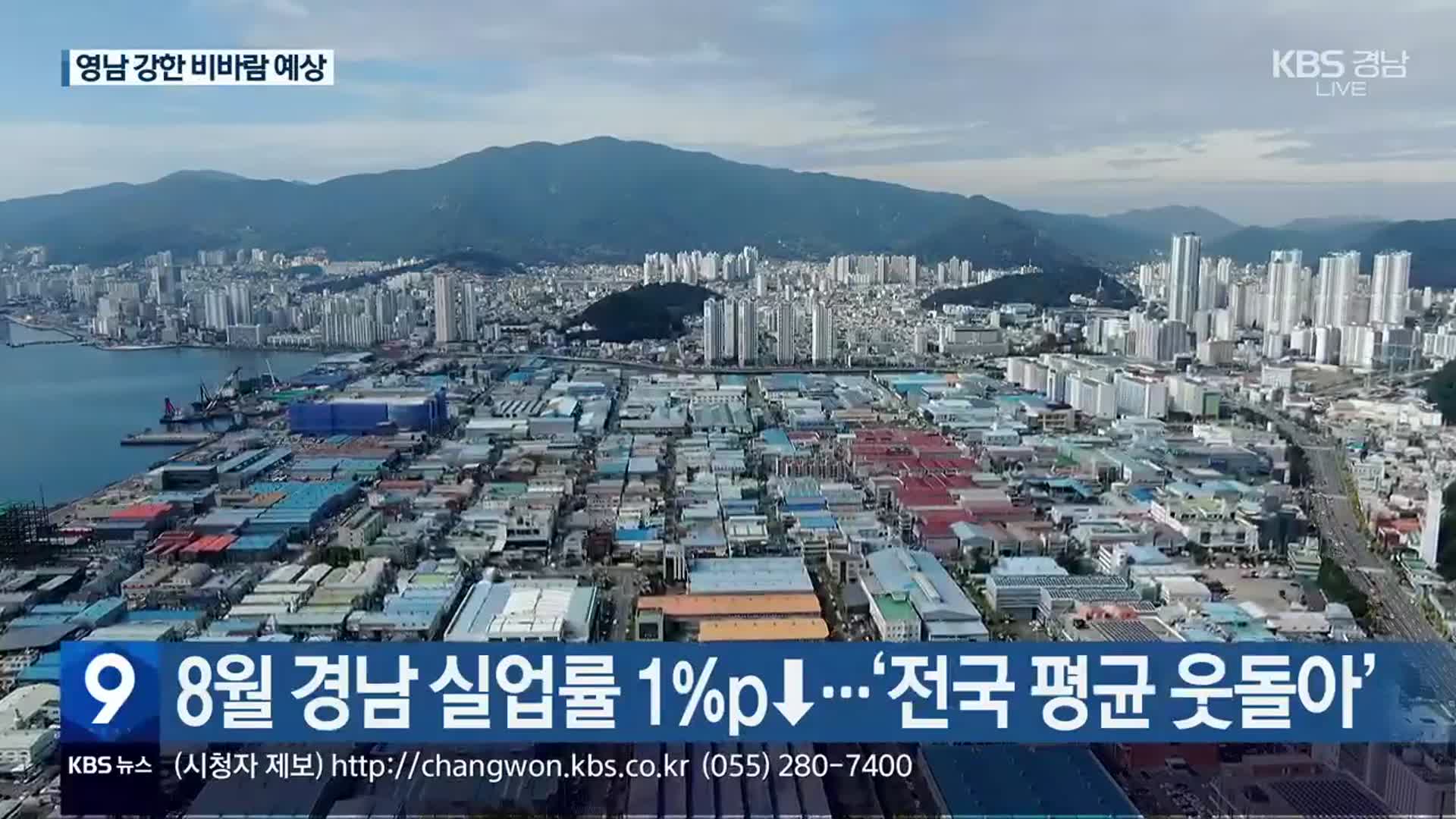 8월 경남 실업률 1%p↓…‘전국 평균 웃돌아’