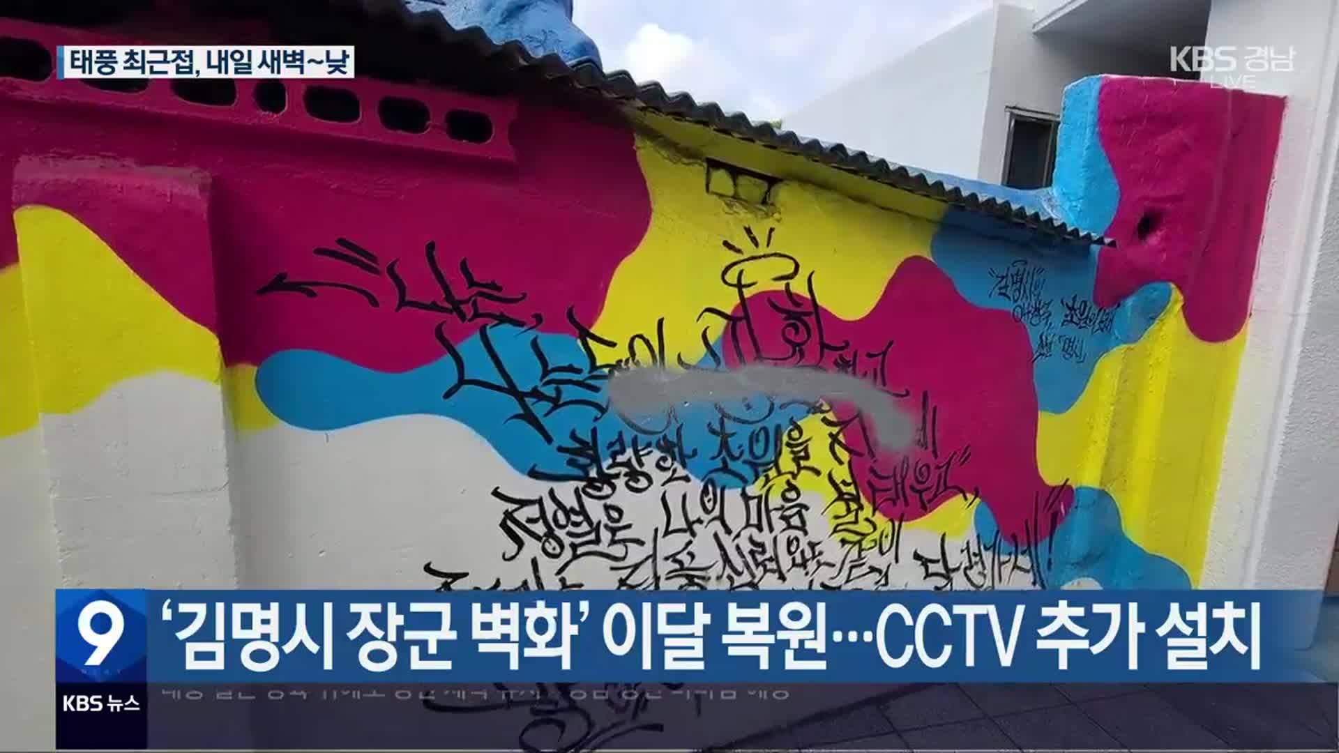 ‘김명시 장군 벽화’ 이달 복원…CCTV 추가 설치