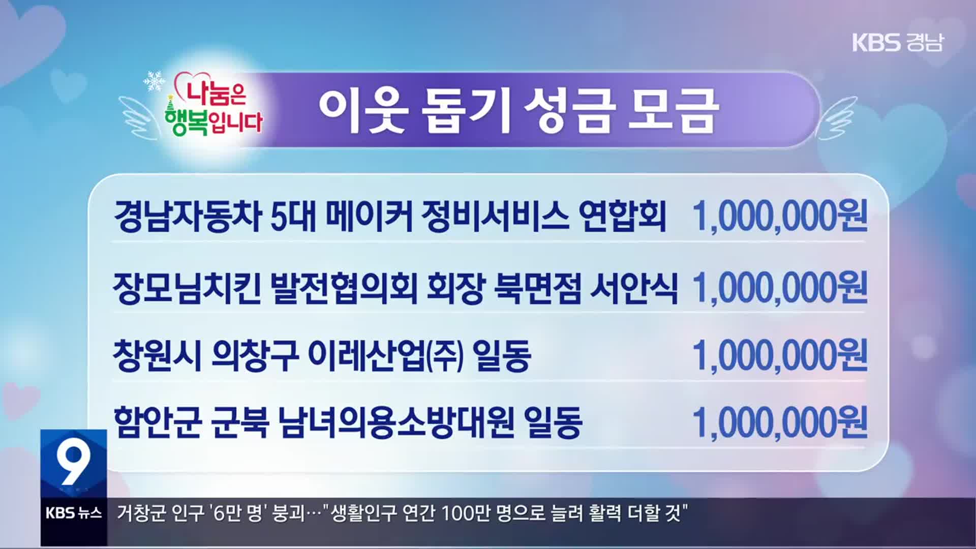 희망나눔 이웃 돕기 성금 모금