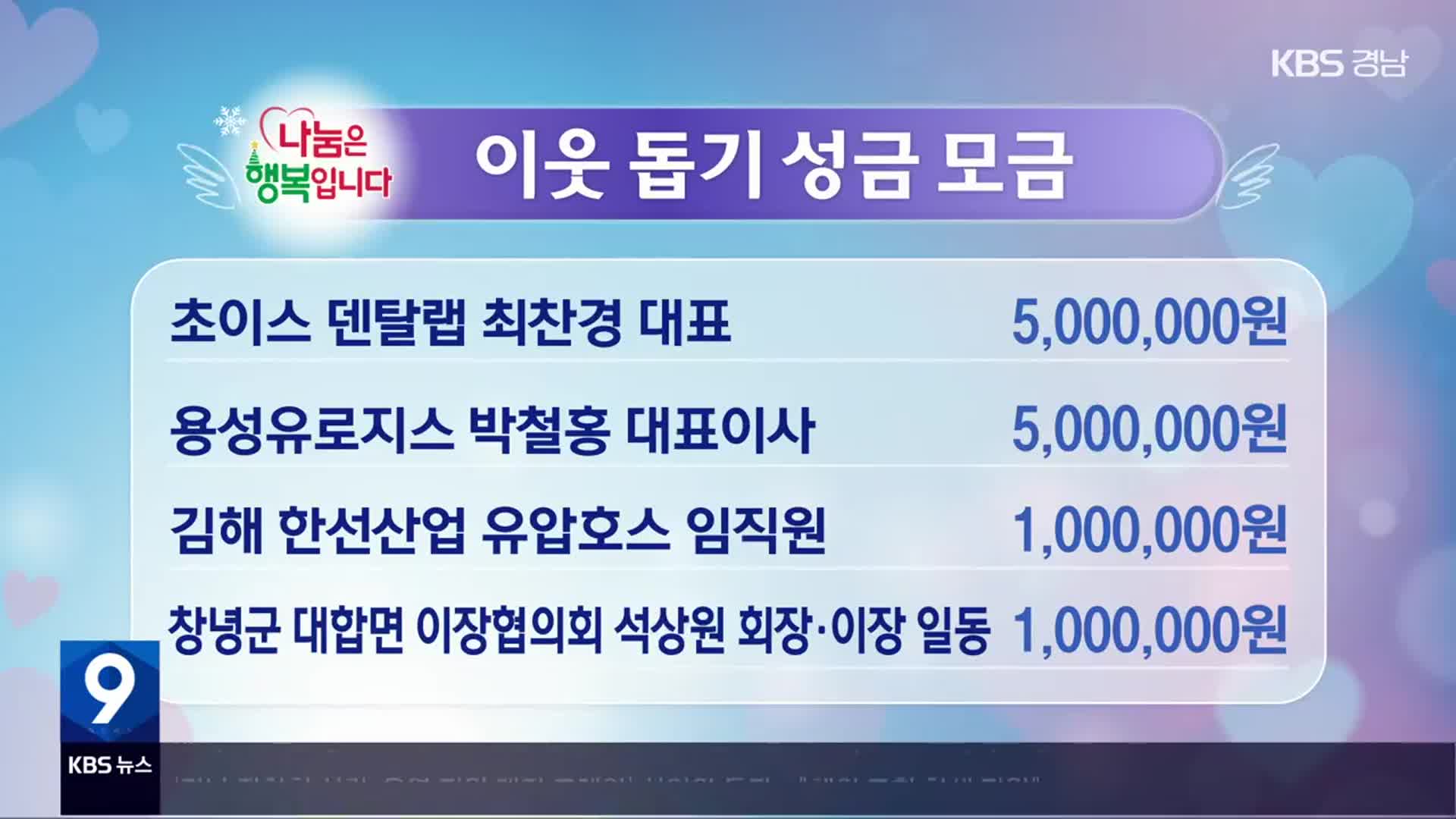 희망나눔 이웃 돕기 성금 모금
