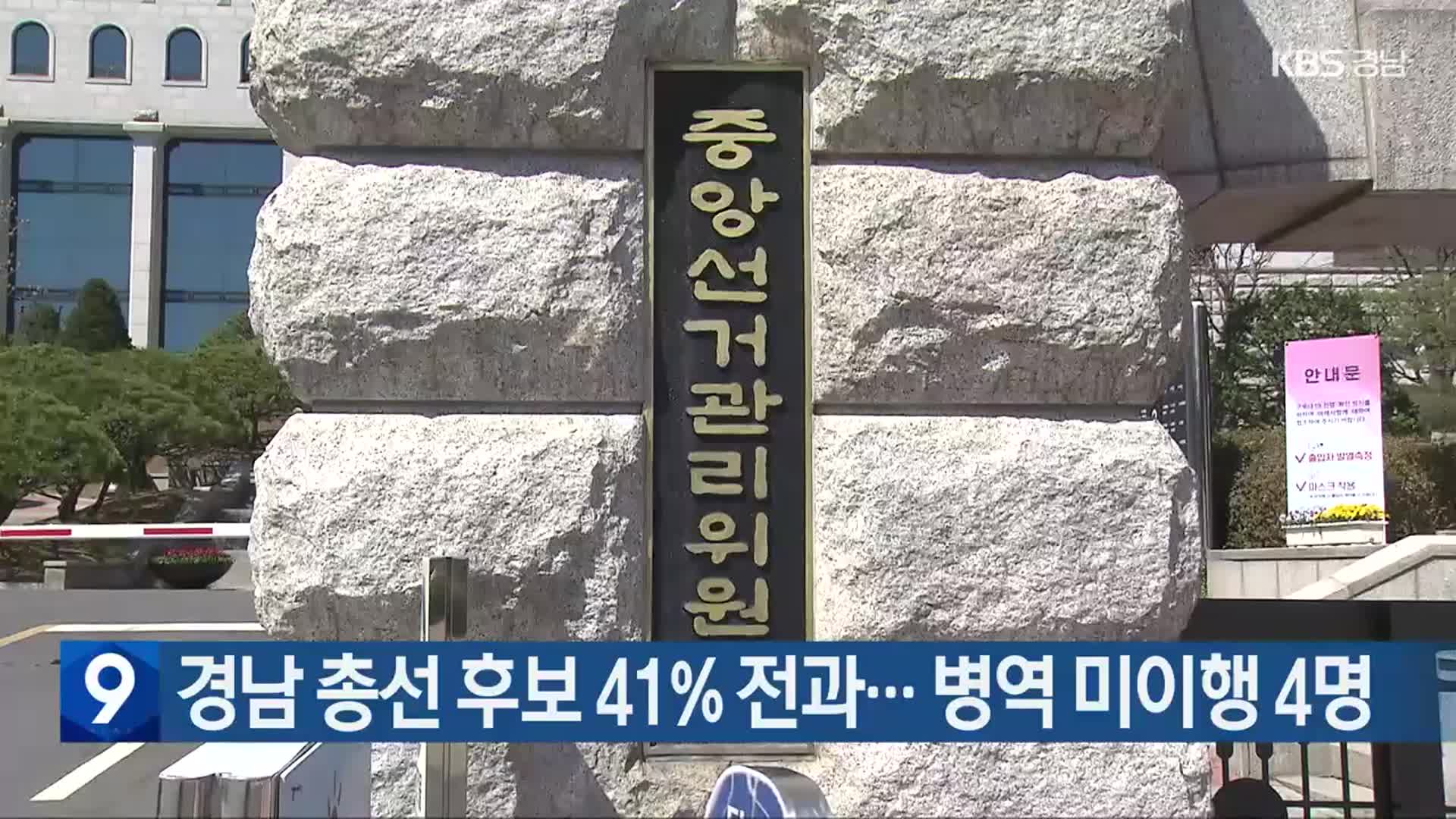 경남 총선 후보 41% 전과…병역 미이행 4명
