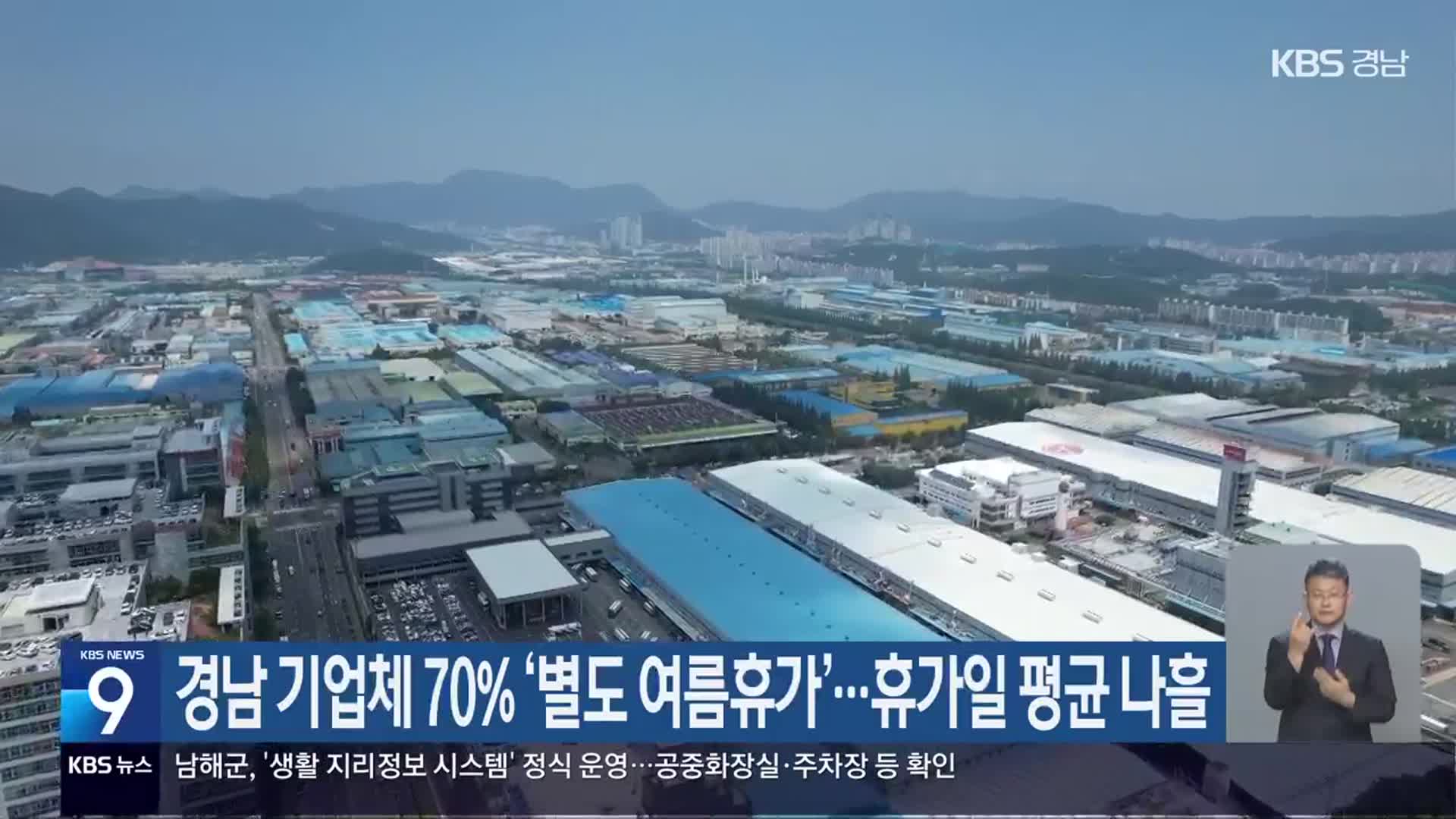 경남 기업체 70% ‘별도 여름휴가’…휴가일 평균 나흘