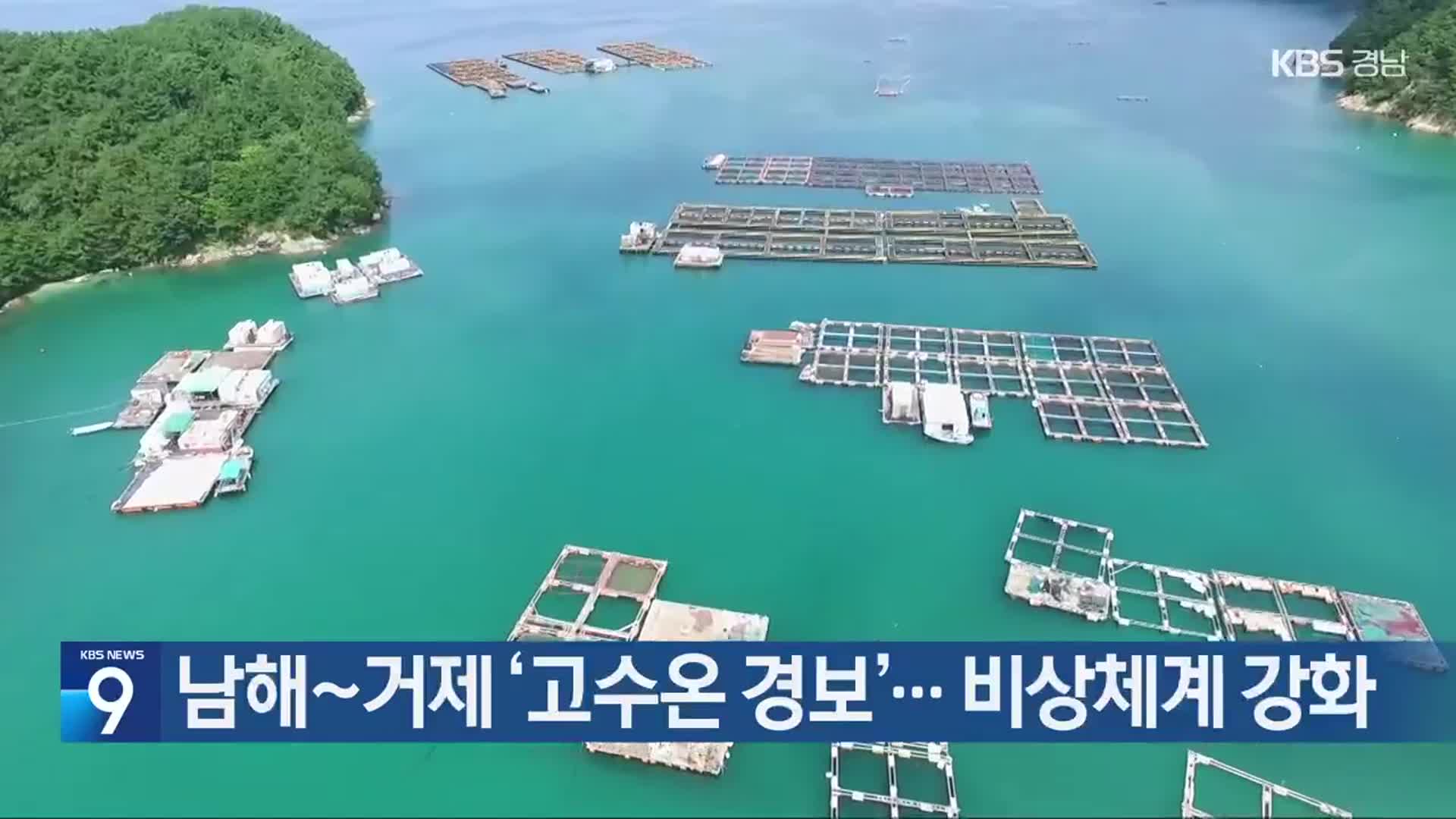 남해~거제 ‘고수온 경보’…비상체계 강화