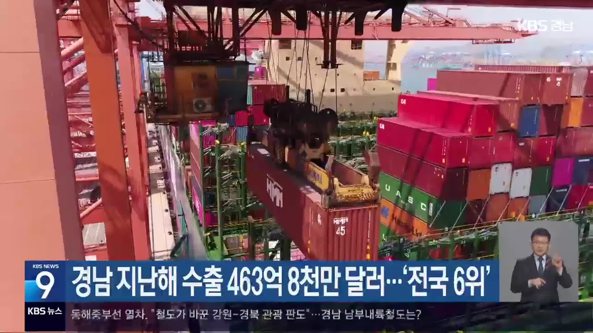 경남 지난해 수출 463억 8천만 달러…‘전국 6위’