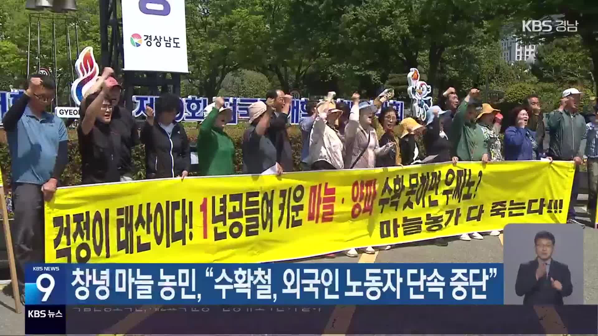 창녕 마늘 농민 “수확철, 외국인 노동자 단속 중단”