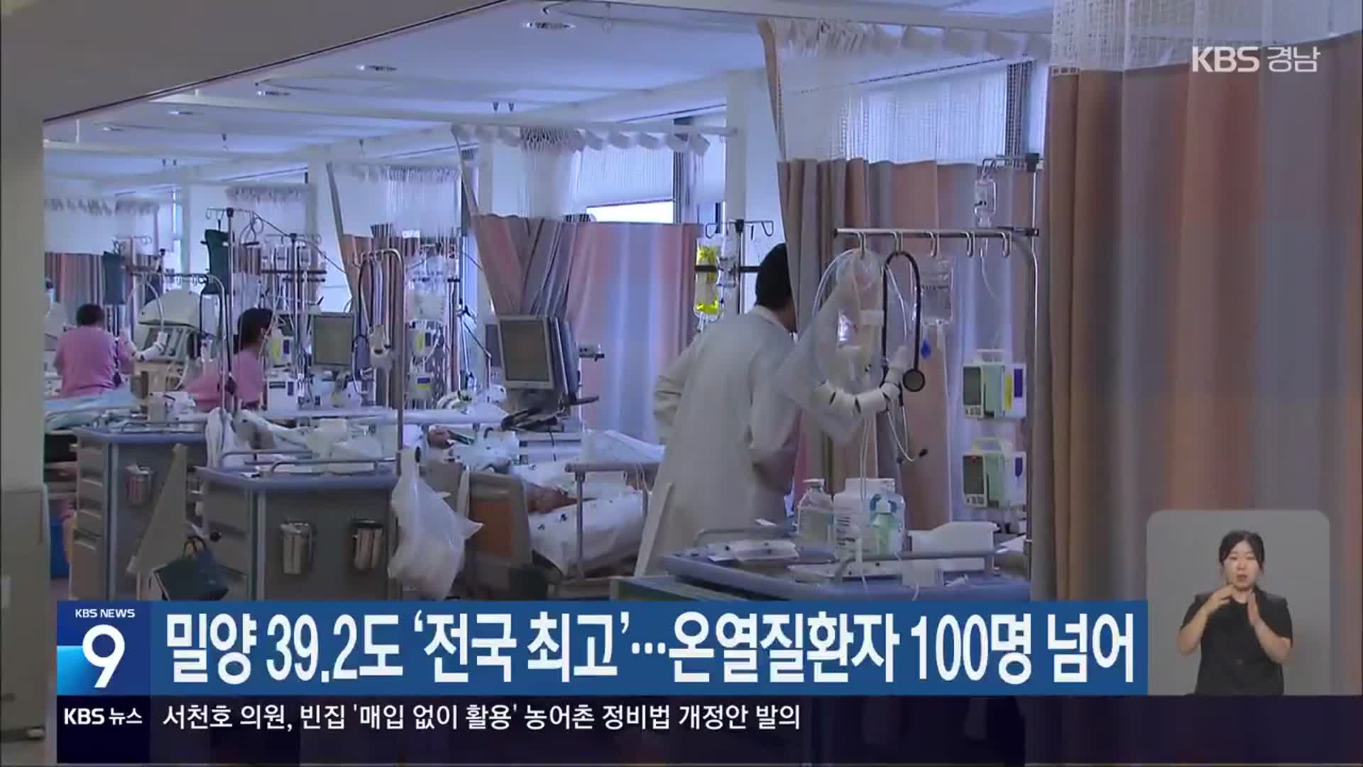 밀양 39.2도 ‘전국 최고’…온열질환자 100명 넘어