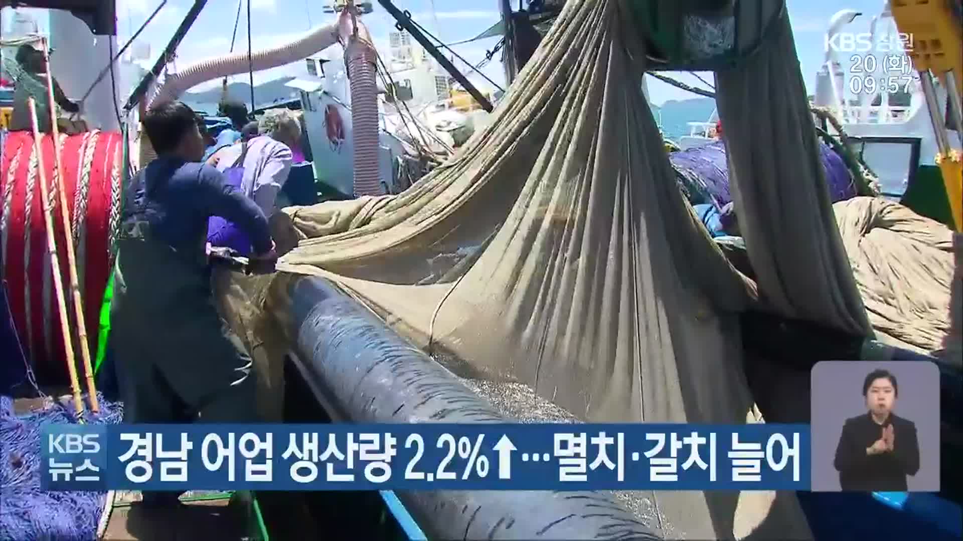 경남 어업 생산량 2.2%↑…멸치·갈치 늘어