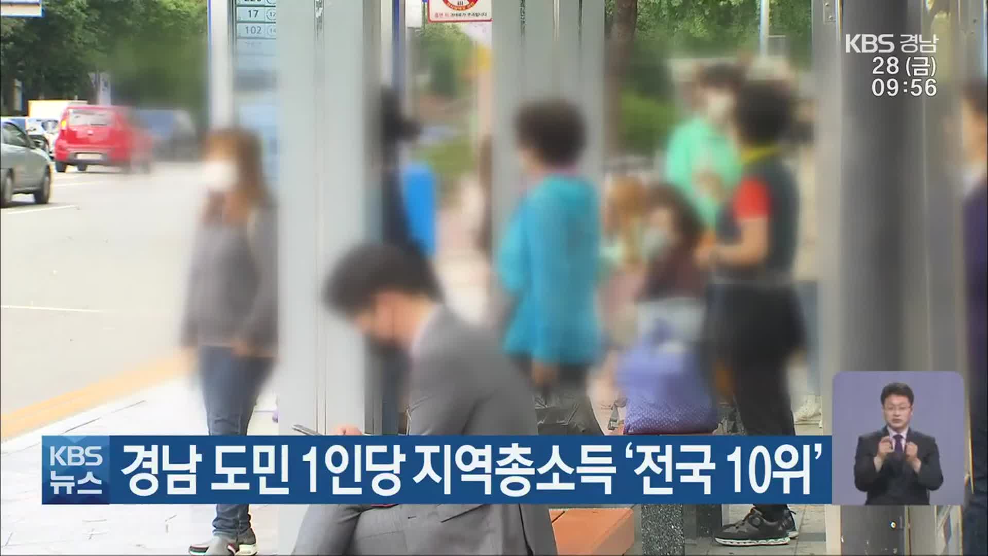 경남 도민 1인당 지역총소득 ‘전국 10위’