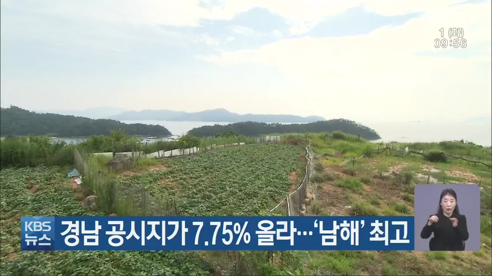 경남 공시지가 7.75% 올라…‘남해’ 최고