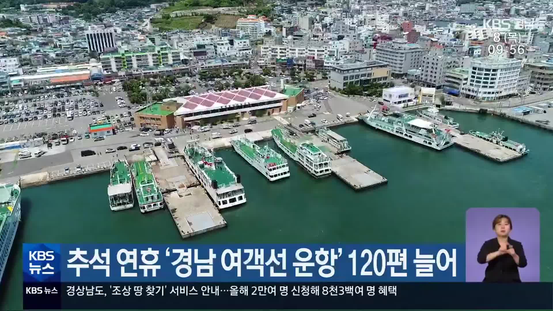 추석 연휴 ‘경남 여객선 운항’ 120편 늘어