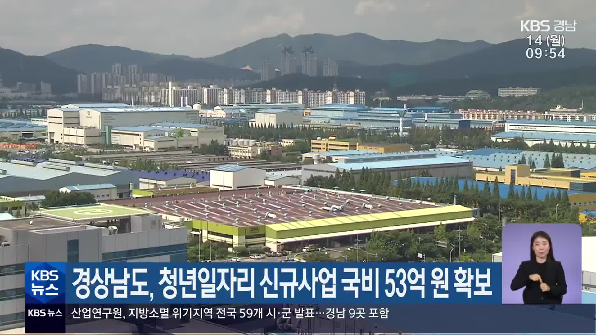 경상남도, 청년일자리 신규사업 국비 53억 원 확보
