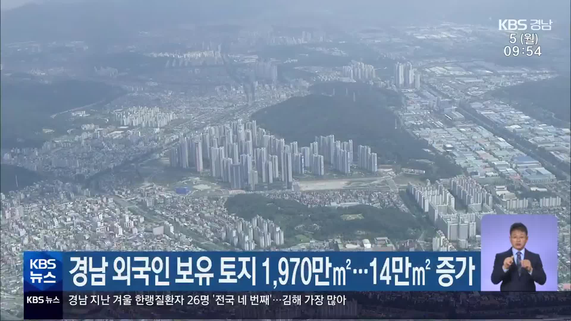 경남 외국인 보유 토지 1,970만㎡…14만㎡ 증가