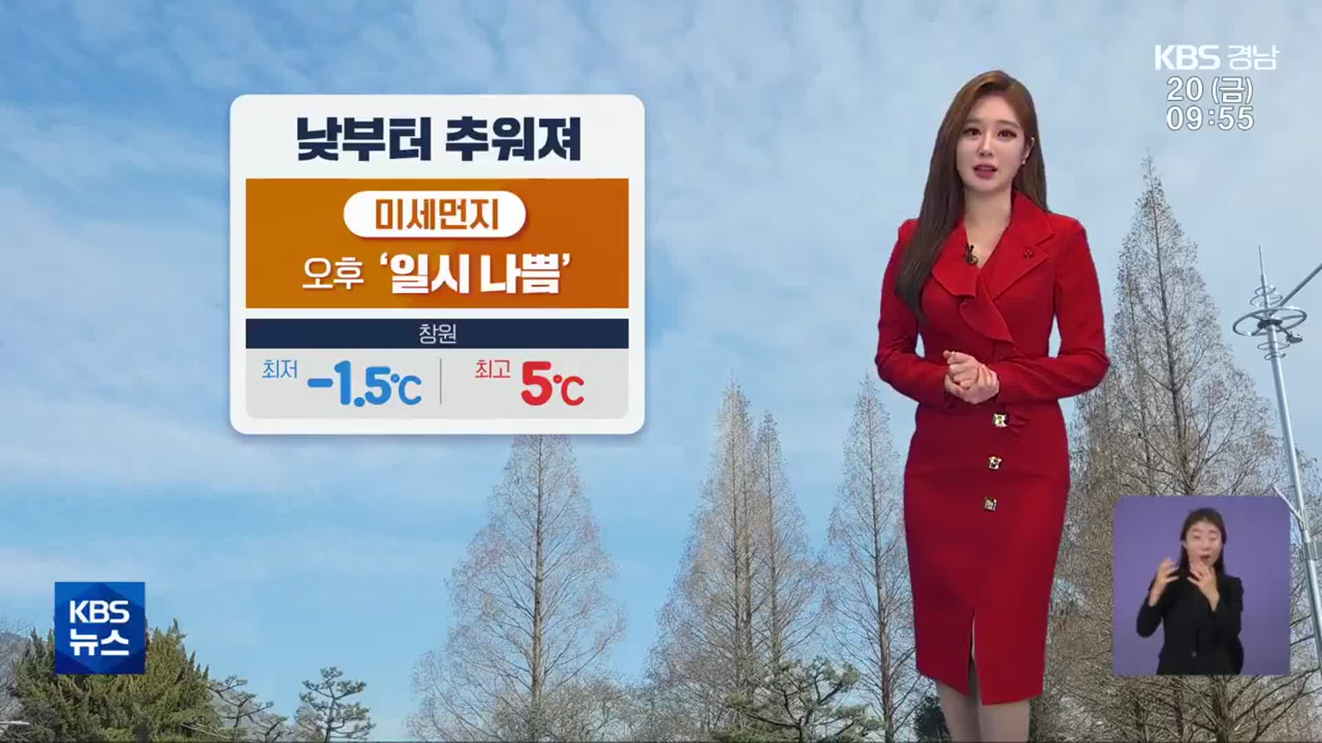 [날씨] 경남 오후 미세먼지 ‘일시 나쁨’…낮부터 추워져 설 연휴 강력한파