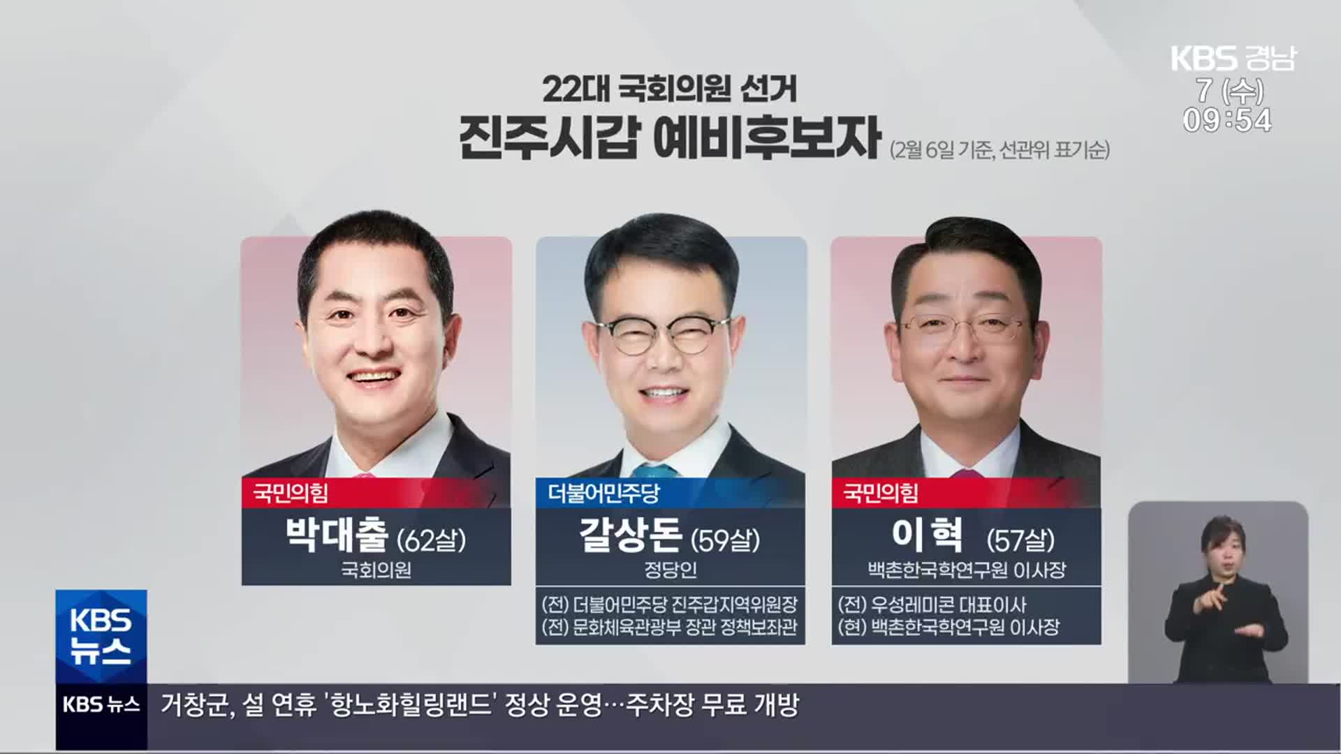 22대 총선 예비후보자 ‘진주시갑’