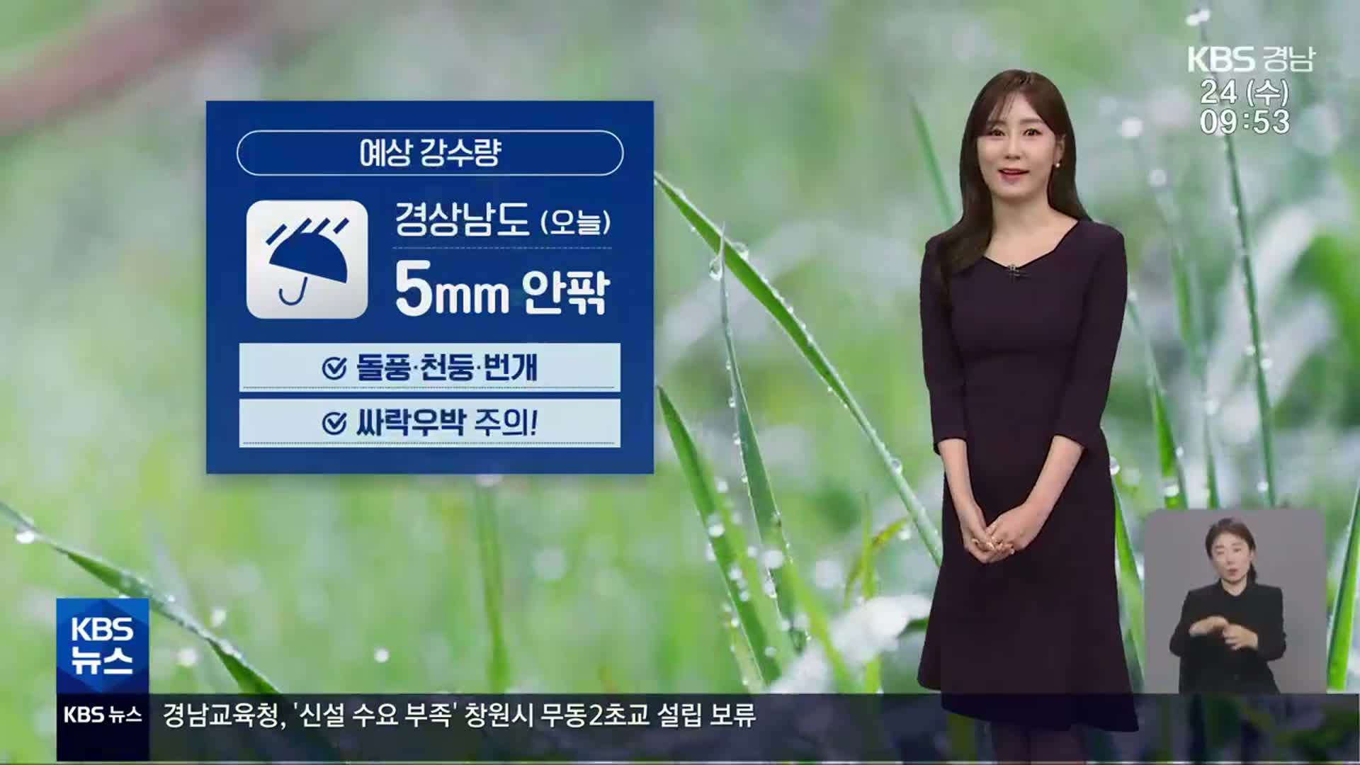 [날씨] 경남 오후까지 가끔 비…돌풍·천둥·번개 주의