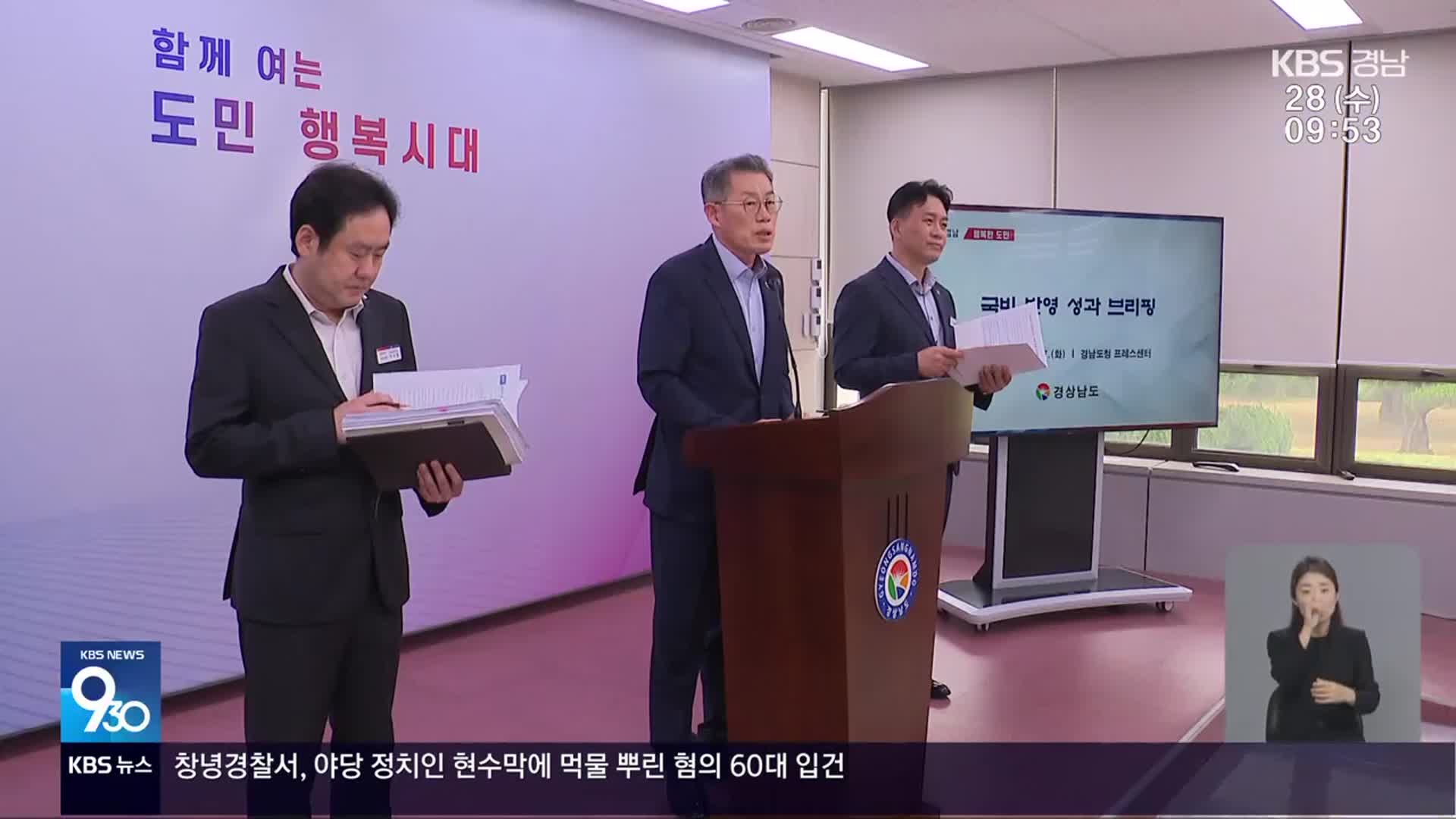 경남 국비 9조 6천억 원 반영·4.3% 증액