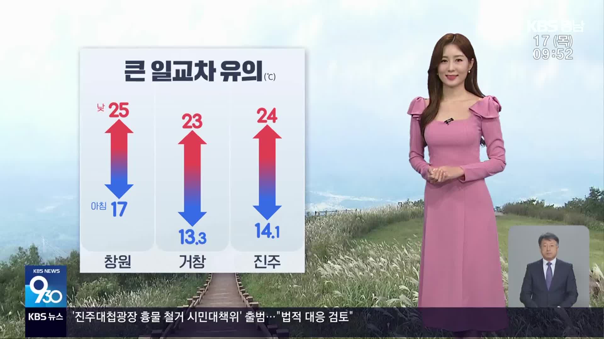 [날씨] 경남 오늘 구름 많고 큰 일교차…해안 너울 주의