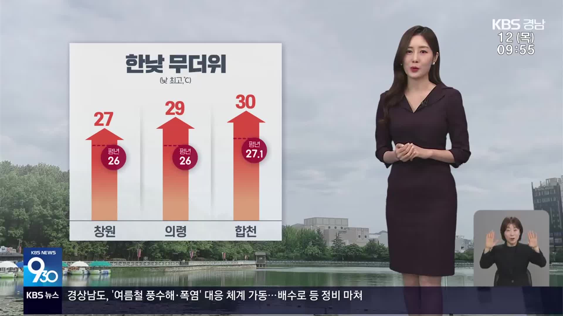 [날씨] 경남 한낮 무더위…내일부터 많은 비