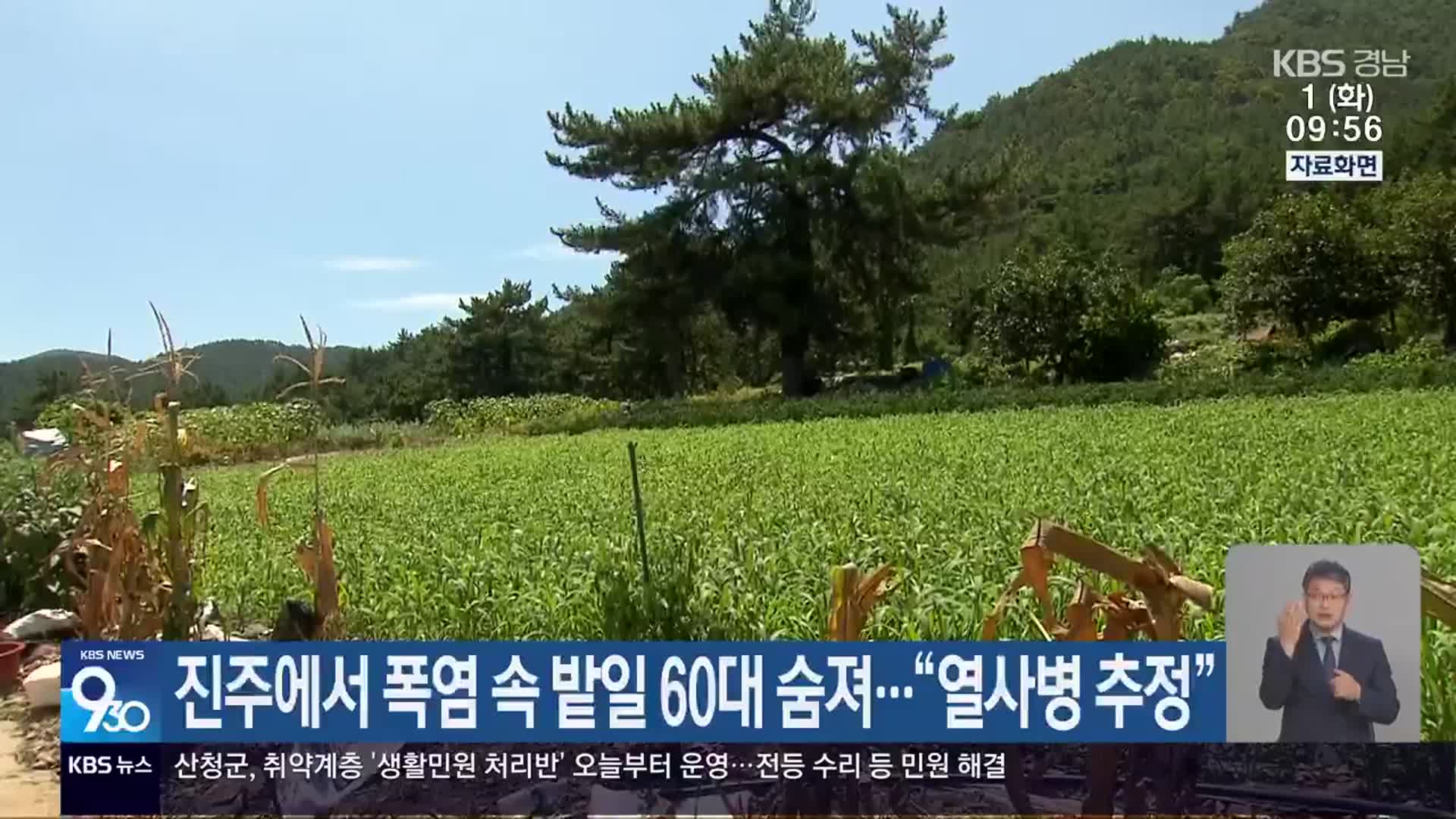 진주에서 폭염 속 밭일 60대 숨져…“열사병 추정”