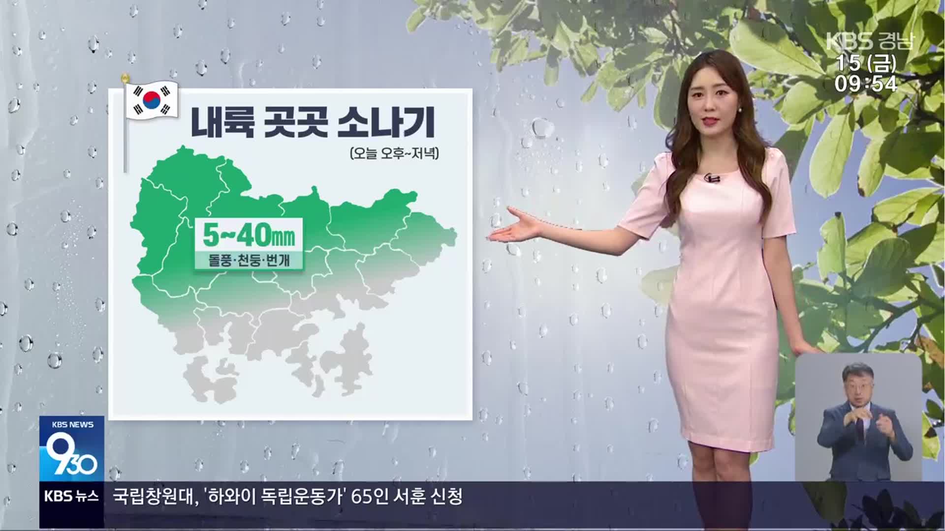 [날씨] 광복절, 경남 대체로 맑고 무더위…내륙 중심 소나기