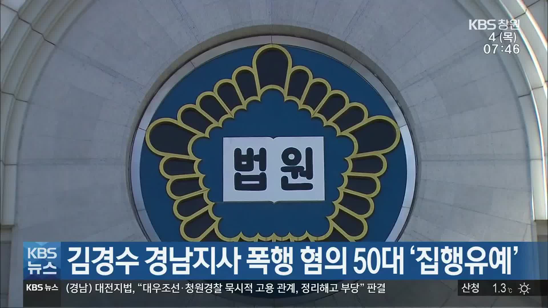 김경수 경남지사 폭행 혐의 50대 ‘집행유예’