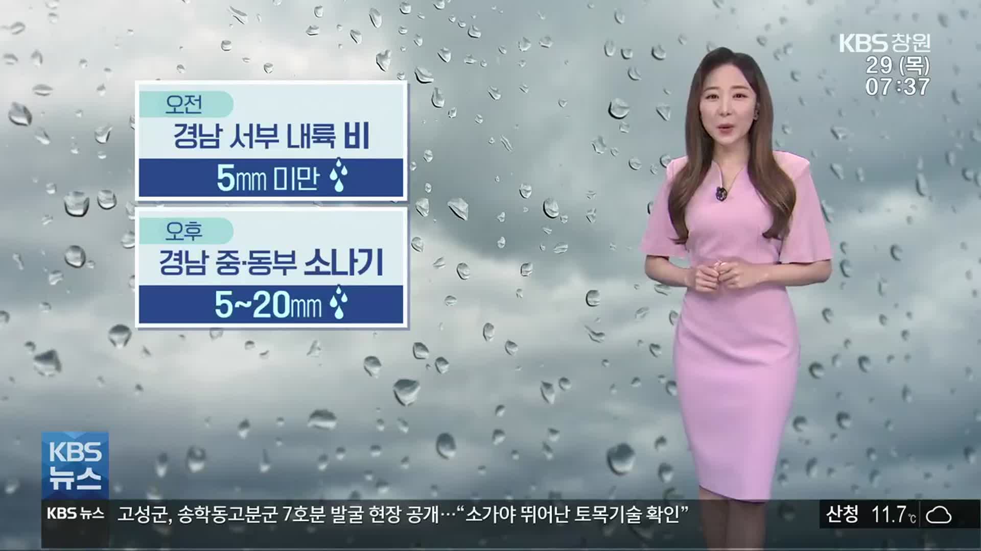 [날씨] 경남 오전 서부 내륙 비…오후 중·동부 소나기