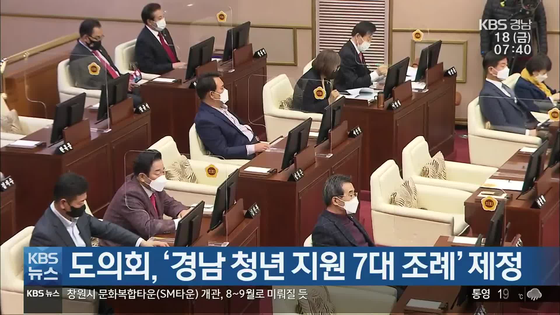 도의회, ‘경남 청년 지원 7대 조례’ 제정