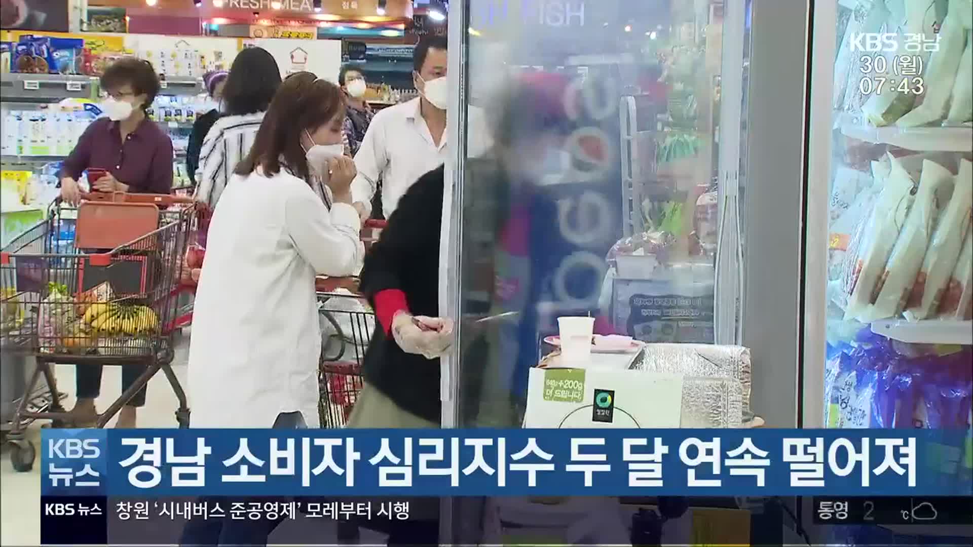 경남 소비자 심리지수 두 달 연속 떨어져